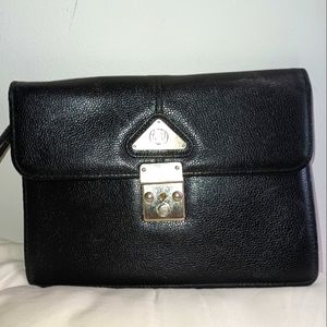 LOUIS QUATORZE Diamond Quilted Silver Shoulder Bag - Black on Garmentory